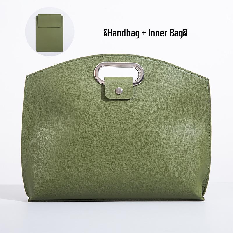 Large Capacity A4 Leather File Bag - Multifunctional Business Office Folder