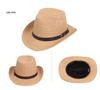 Unisex Solid Color Straw Jazz Hat - Outdoor Sun Protection for Men & Women