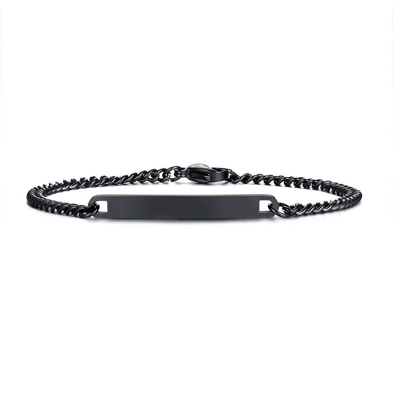 Free Engraving Stainless Steel Bracelet Nameplate Initial Couple Matching ID Identification Men Women Jewelry Dropshipping