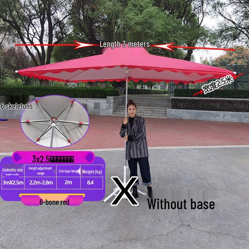 Large Outdoor Rectangular Sunshade Umbrella - Commercial Folding Awning for Courtyard