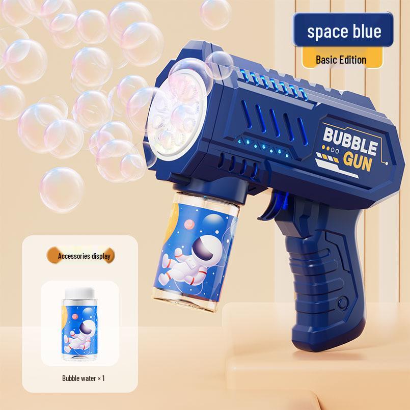 Electric Handheld Bubble Blower with Lights - Children's Automatic Bubble Gun Toy