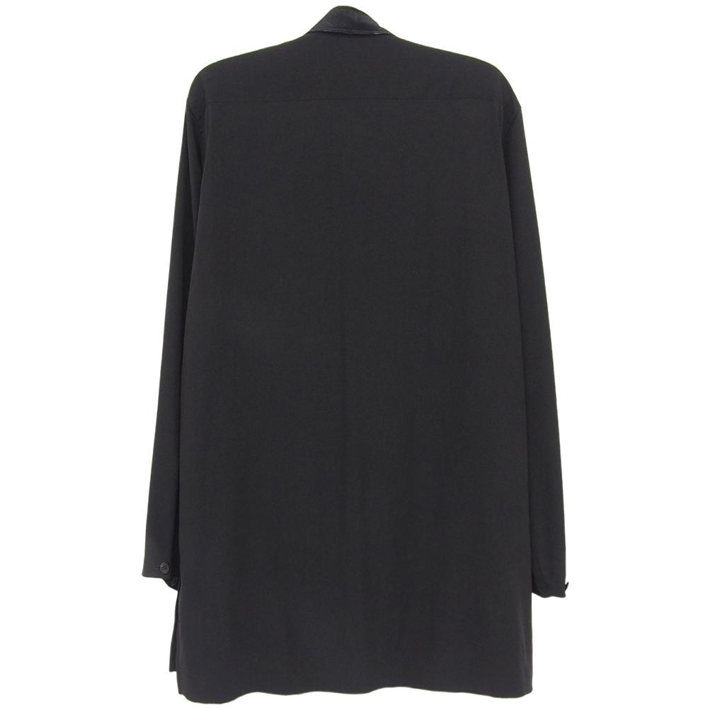 Yohji Yamamoto POUR HOMME Men's Double-Collar Long Sleeve Shirt, Black, Size 3, HN-B45-500 tops 36 blackUsed