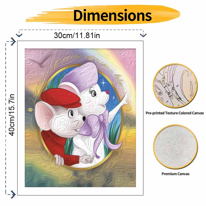 Disney The Rescuers Oil Paint Art Painting Kit Home Wall Decor Handmade Gift For DIY Craft Fans Creative Bedroom Aesthetic Artwork