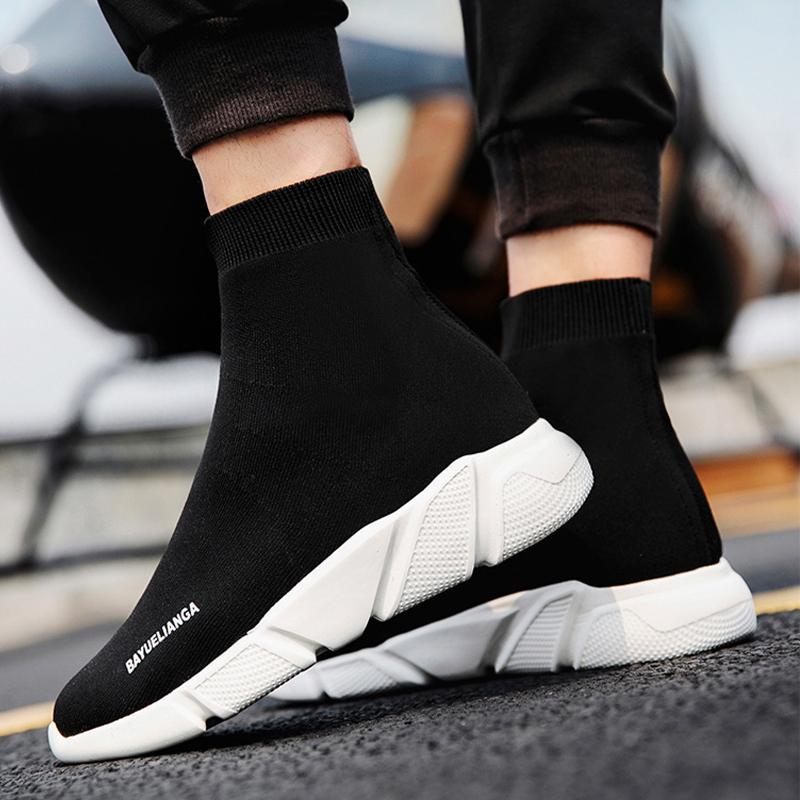Spring Sneakers For Women Vulcanized Shoes Female Socks Shoes Trainers Women Slip-on Stretch Platform Shoes Black Sneaker Femme