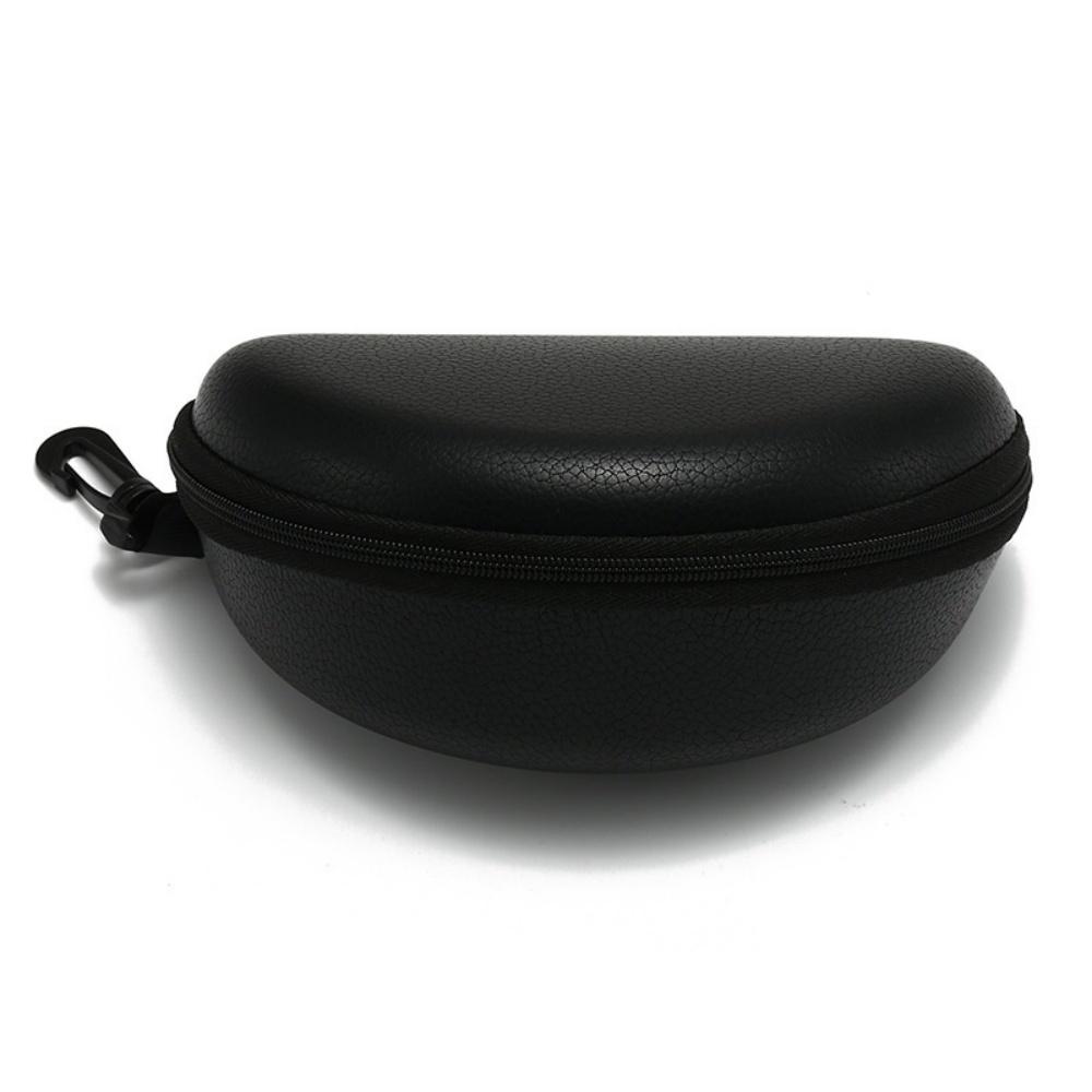 Tragbare Haken-Brillenetui PU-Lederstruktur Sport Anti-Druck Radsport-Sonnenbrillen-Aufbewahrungstasche Hartschalen-Brillen-Schutz