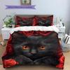 Bombay Cat and Rose Pattern Bedding Home Decoration Birthday Gift (1 * duvet cover + 2 * pillowcase, without core)