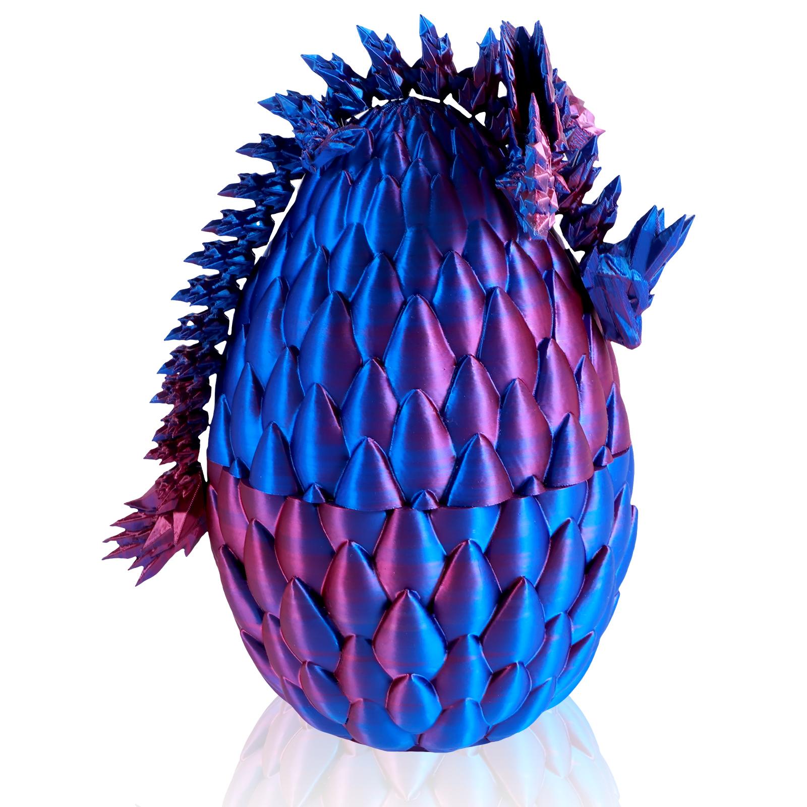 

3D Printed Dragon with Dragon Egg Flexible Articulated Dragon Toys Colorful 3D Printed Dragon Ornament 3D Articulated Dragon Toy фиолетовый