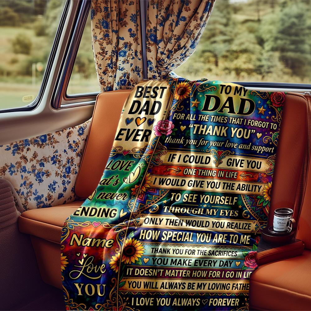 Father'S Day Thank You Dad Multipurpose Blanket Ultrasoft For Sofa Couch Office Bed Picnics Four Seasons Multipurpose Modern Style Suitable For