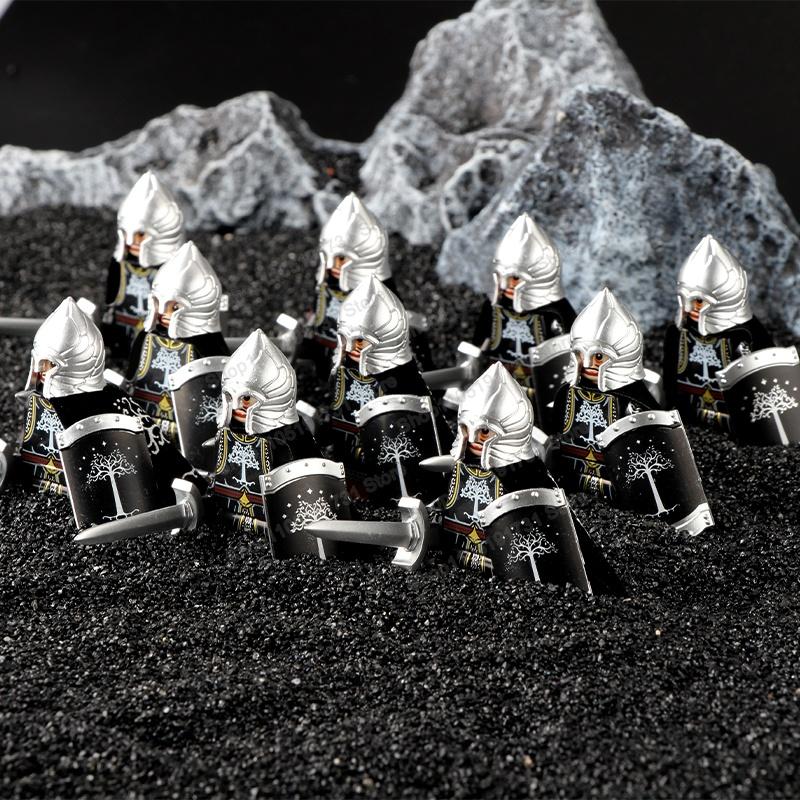 Blocs de Construction Soldats Croisés Militaires Médiévaux Château Chevaliers Hospitaliers Chevaliers Teutoniques Casque de Guerrier Briques Jouet DT8901