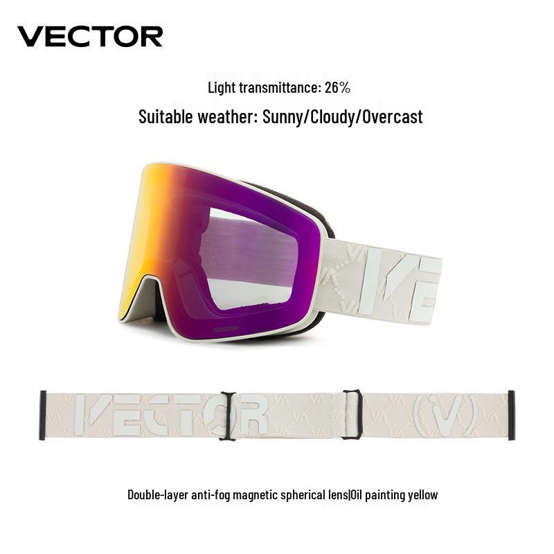 VECTOR Wanketu Magnetic Ski Goggles, Anti-fog, Myopia-Friendly, Helmet-Compatible for Men & Women