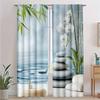 Set Of 2 Yoga Spa Curtains Sand Orchid Garden Massage Stones Bedroom Living Room Decorative Made Polyester Great Window Treatment