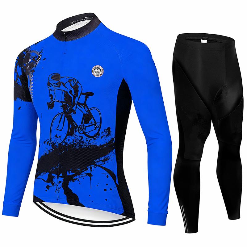 Team 2026 New Spring /Autumn Men Cycling Jersey Long Sleeve Set MTB Bike Clothing Maillot Ropa Ciclismo Racing Bicycle Clothes