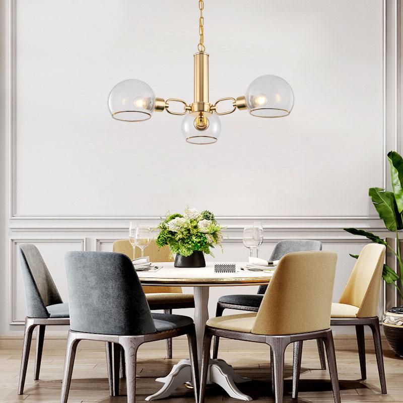 Modern Scandinavian Chandelier for Kitchen Glass Ball Pendant Light Minimalist Creative Gold Ceiling Lamp Dining Chandeliers