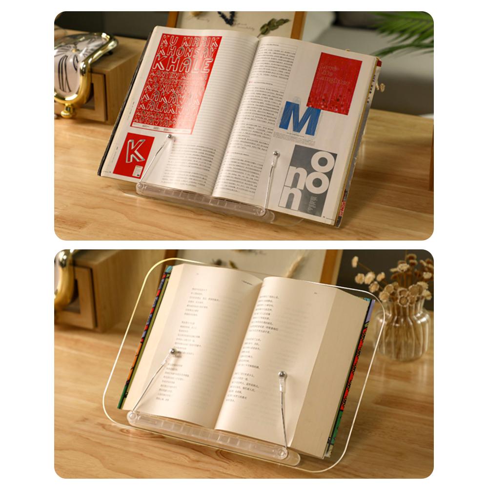 Stojak na książki na biurko Akrylowy stojak do czytania Lekki przezroczysty uchwyt na książkę na książkę kucharską Składany 13 kątów