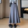 Women's Skirt Autumn and Winter New Pleated Skirt Suit Thickened Sweet Style Skirt High Waist Slim A-line Mid-length Skirt
