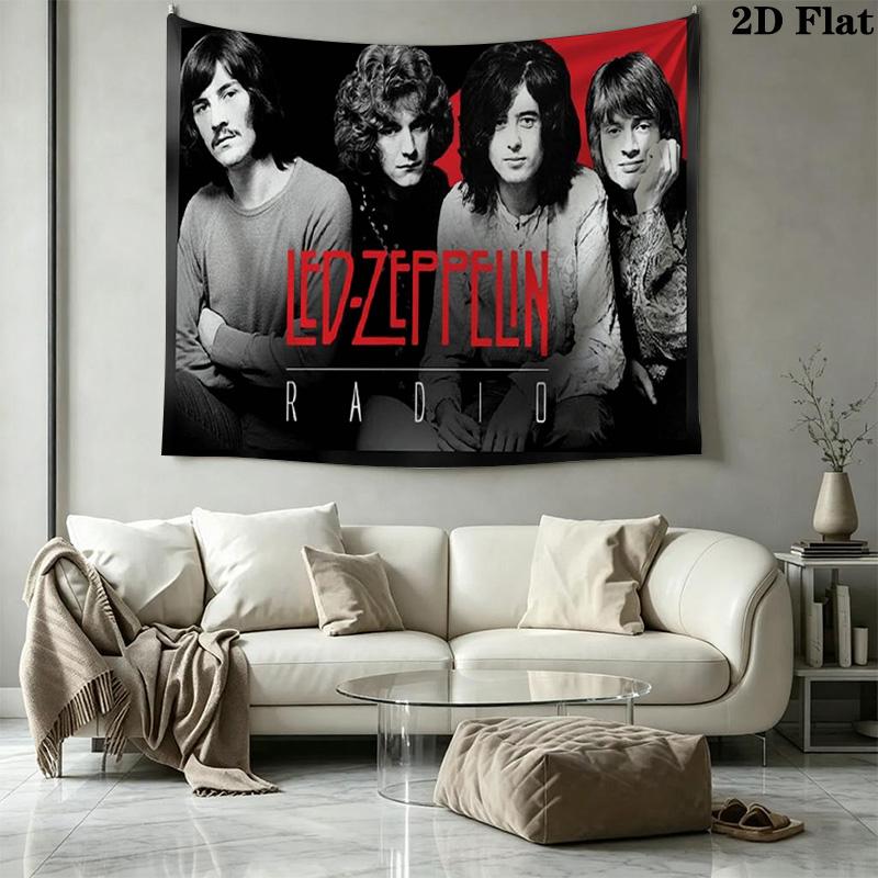 Led Zeppelin Wall Tapestry Aesthetic Wall Hanging Printed Fabric Blanket Decorative Tapestries for Bedroom Living Room Home Decor