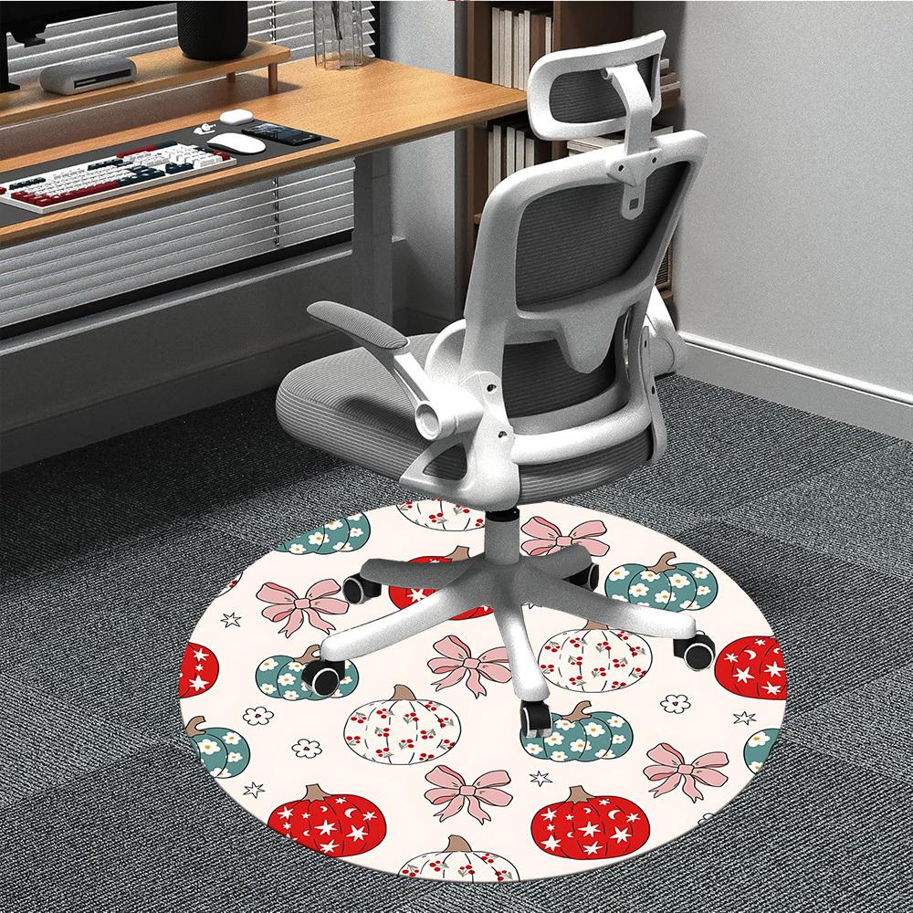 

1PC Pumpkin Pattern Chair Carpet for Office, Indoor Non-Slip Washable Carpet, Soft Comfortable Mat For Office Room yy250930247 80cm by 80cm