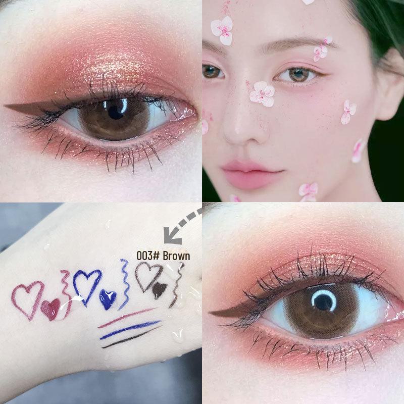 

Гладкая, тонкая цветная жидкая подводка для глаз с гелевой формулой, устойчивой к размазыванию, как это было популярно на Douyin.