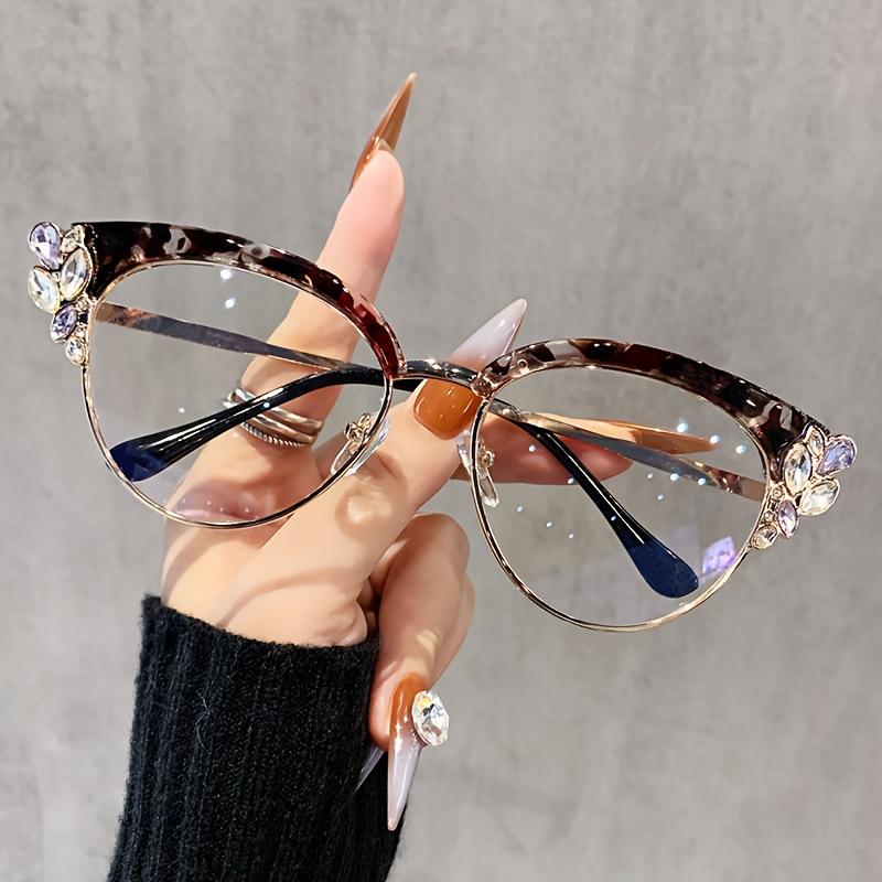 Vintage Cat Eye Blue Light Blocking Glasses Women Fashion Diamond Optical Frame Men Glasses Clear Lens Spectale Eyeglasses