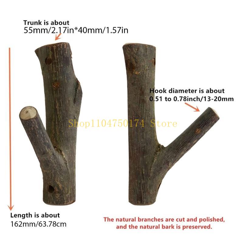 Vintage Tree Branch Wall Hook Rustic Decorative Wooden Adhesive Hooks for K top sale