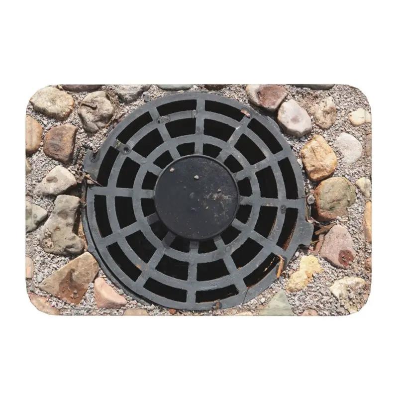 Funny 3D Traps Mat Front Door Rug Anti-Slip Indoor Outdoor Manhole Cover Pattern Doormat Floor Bath Entrance Kitchen Carpets