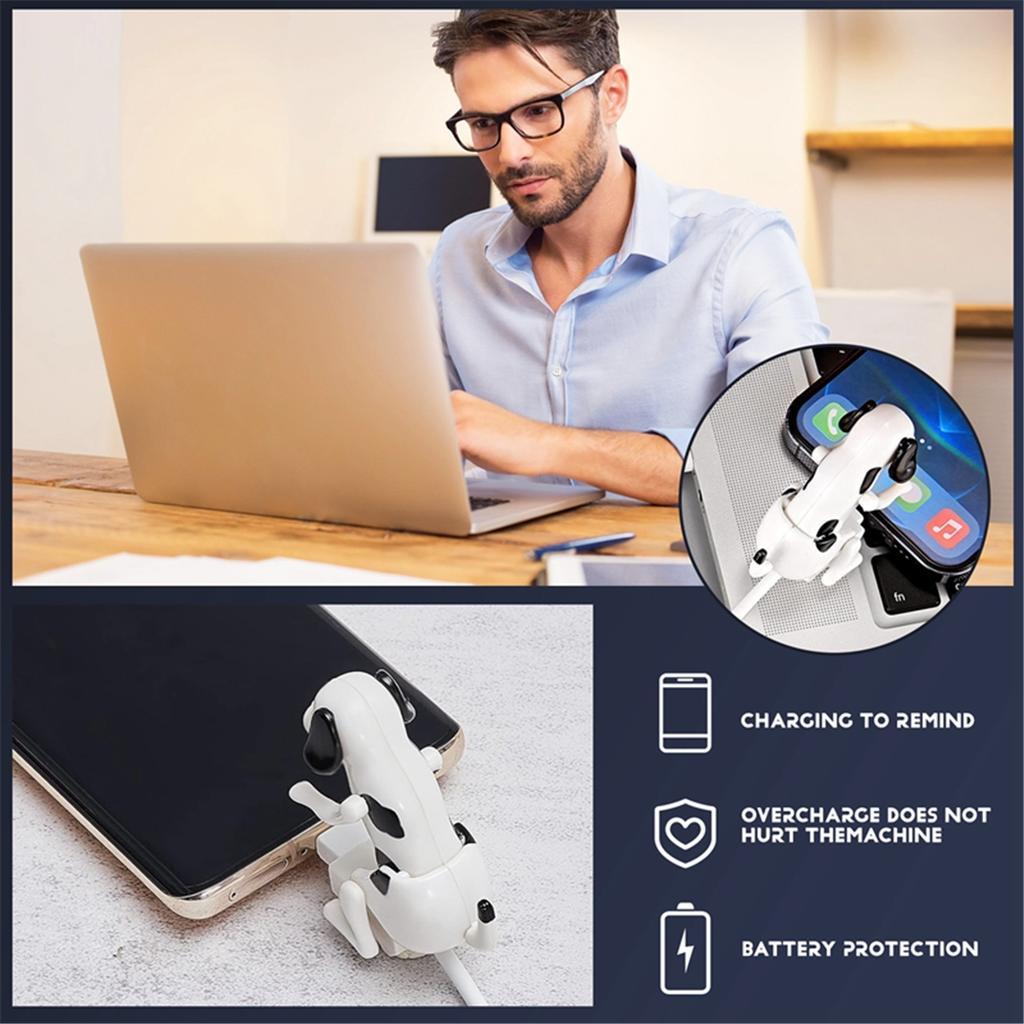 AA58 USB Cable Funny Humping Dog Charger for iPhone 13/12/11 and More, Moving Spotty Dog Fast Charger USB Cable