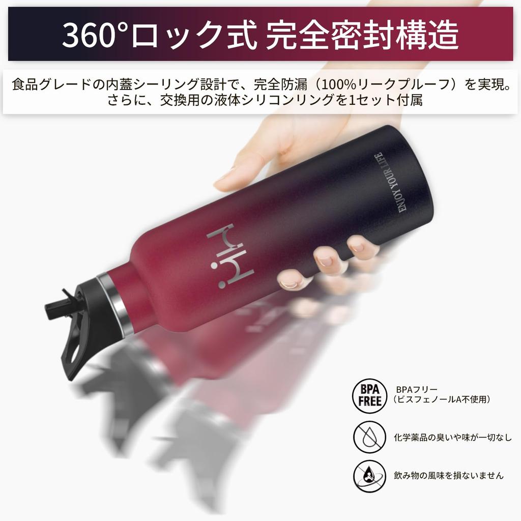 BOONSHAK Stainless Steel Water Bottle with Straw, 750ml, Carbonated Water Bottle, Keeps Drinks Hot or Cold, Seamless Design, Easy to Clean, Large