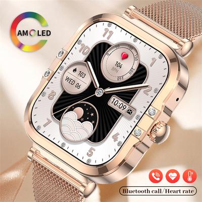 SACOSDING Fashion Women Smart Watch Amoled HD Screen Bluetooth Calling Wristband Girl Sport Fitness Tracker Lady Smartwatch