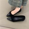 2025 spring new French temperament pointed Mary Jane single shoes women's shoes stiletto high-heeled splicing high-heeled single shoes