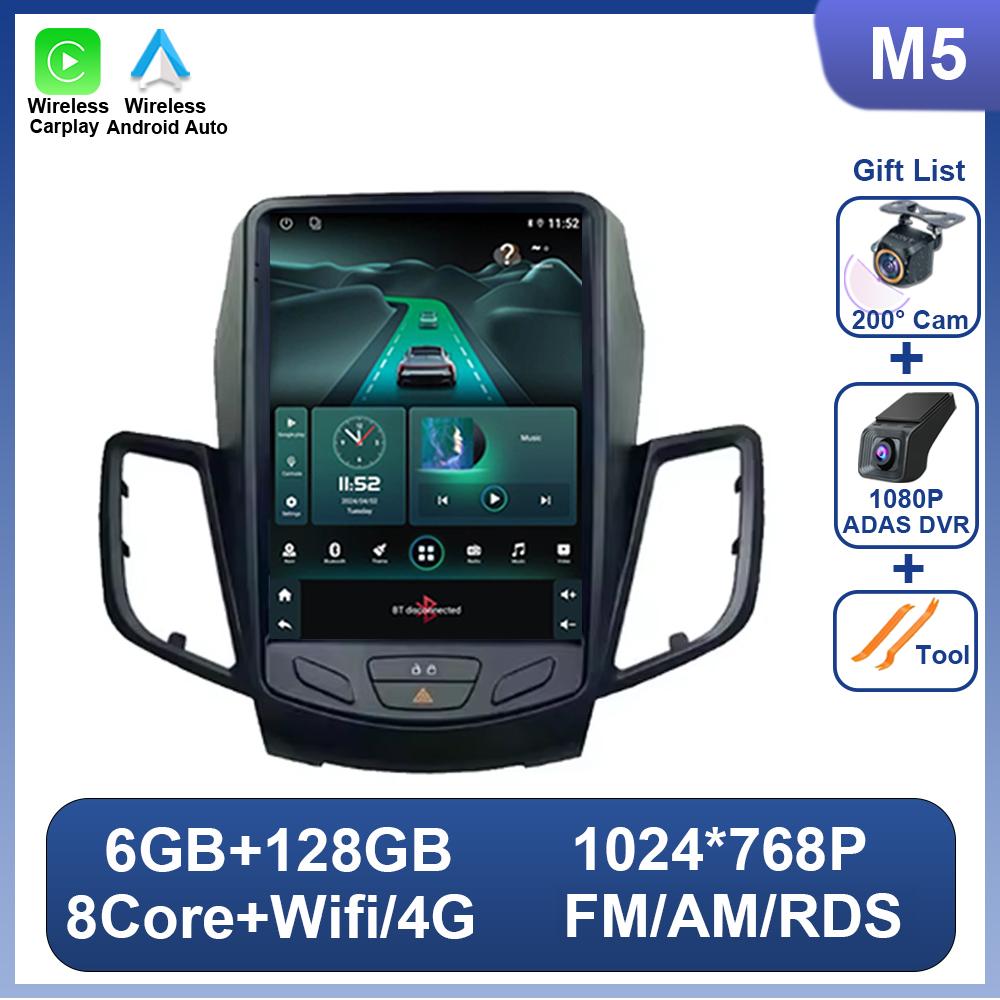 Car Radio For Ford Fiesta MK7 2009-2016 Tesla Style Car Radio Multimedia Auto Autoradio Carplay GPS Navigation Head Unit NO DVD