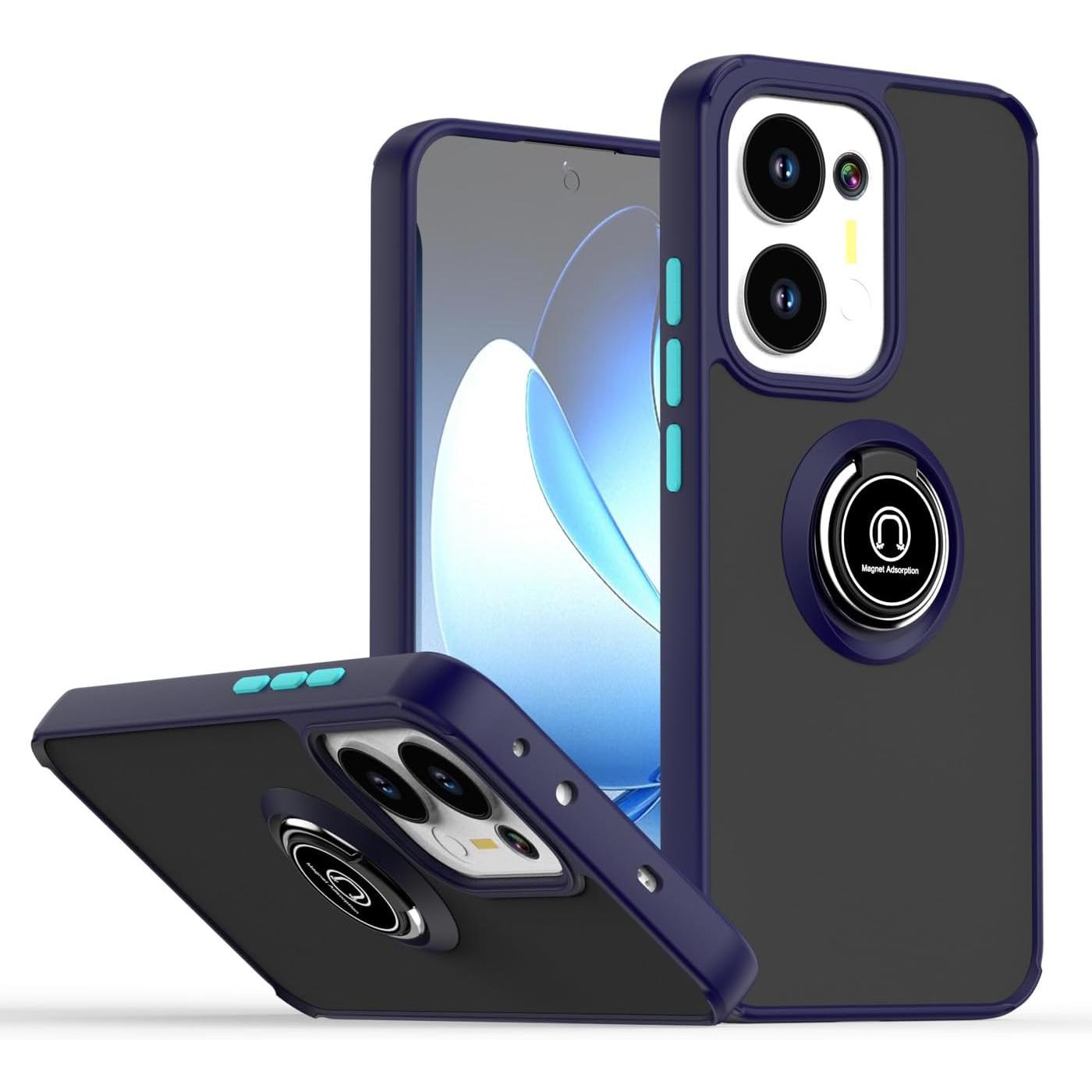 

Чехол Armor Matte для OPPO Reno 13F 13FS 5G Reno13 F FS Reno 13 Pro, чехол-кольцо, магнитная подставка, держатель, противоударный чехол, Fundas Oppo Reno13 Pro темно-синий