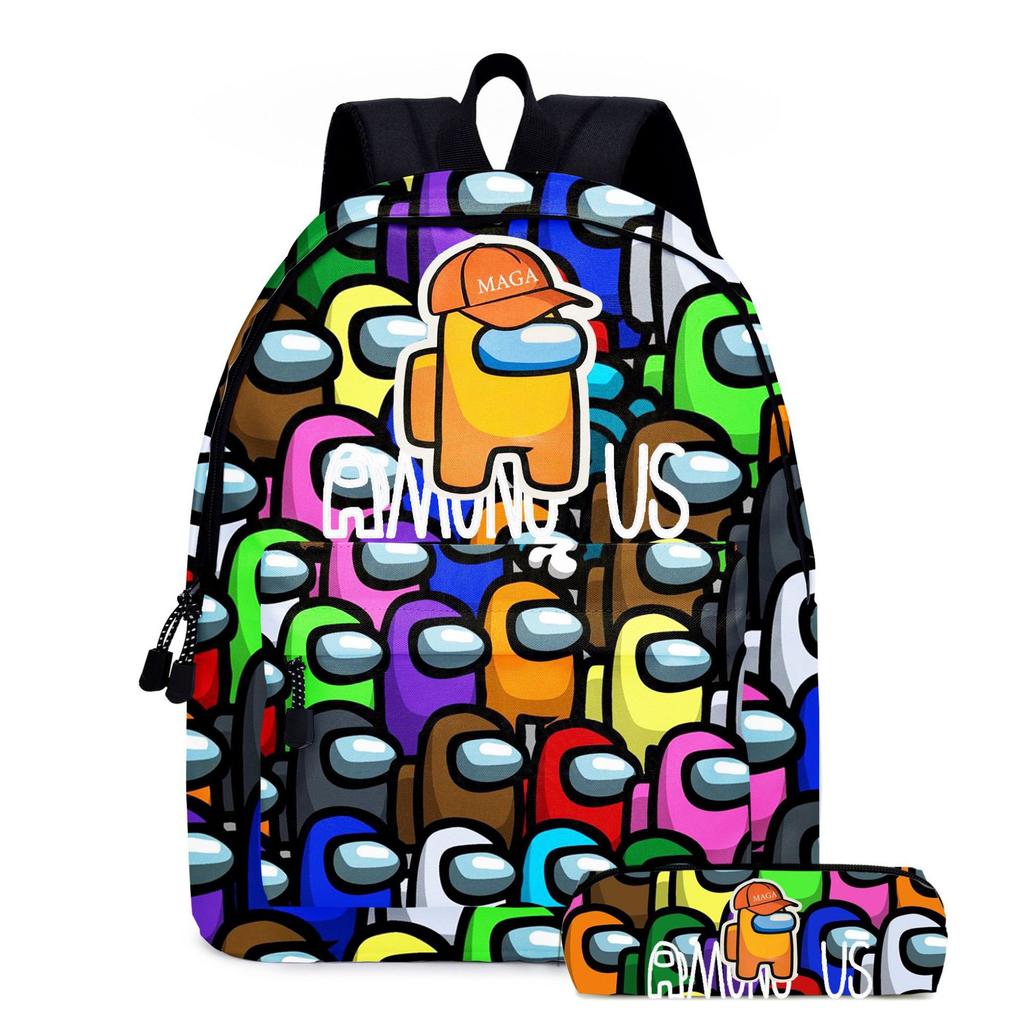 Among Us Two-Piece Backpack Space Werewolf Primary And Secondary School Students Cartoon Schoolbag Three-Piece Satchel Pencil Case