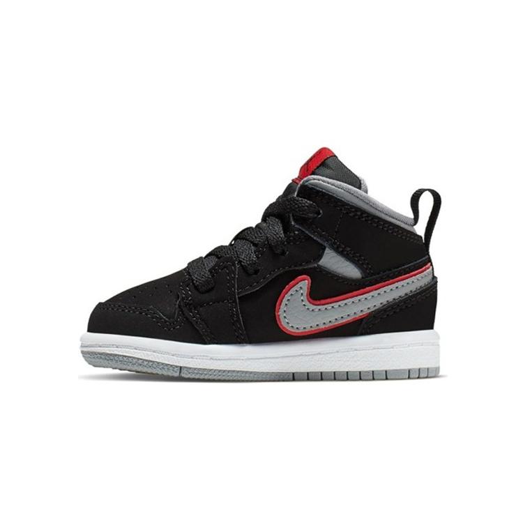 Jordan 1 Mid Black Particle Grey Gym Red TD 640735-060 7C