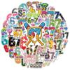 100PCS Cartoon Fun Numbers 6-7 Graffiti Stickers Waterproof for Luggage Water Cups Scooter