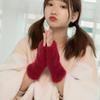 Stylish Womens Knit Faux Cashmere Winter Gloves Thick Warm Half Finger Comfort