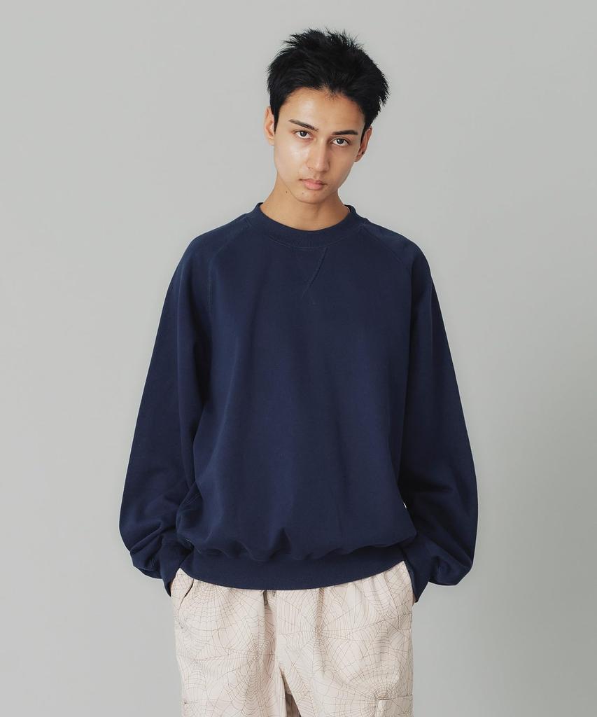 Military Raglan Crewneck Navy [Extra Large] Men's Sweatshirt,
