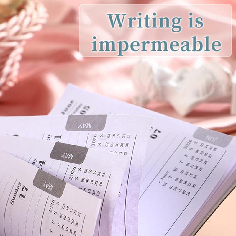 A7 Specification 2026 English Planner Book, Mini Portable Pocket Daily Schedule Book Thin Weekly Calendar