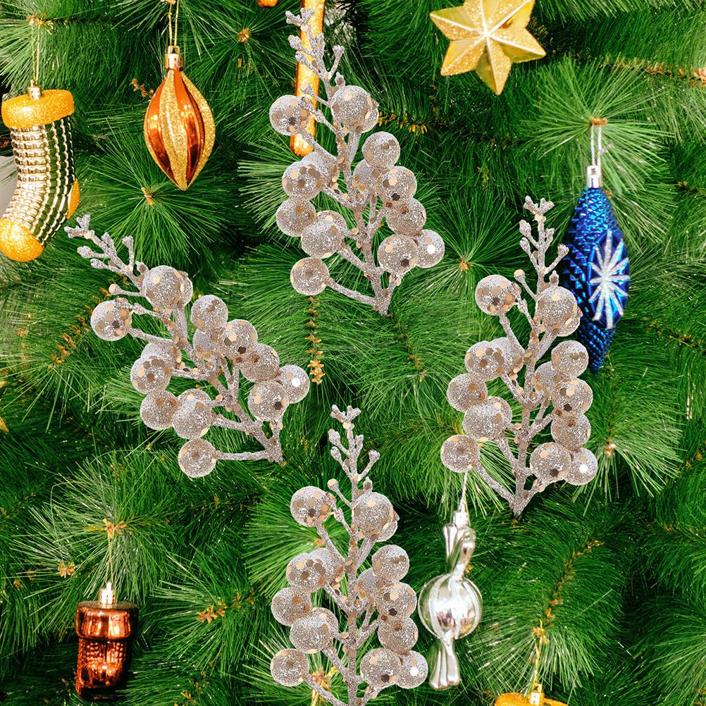 12 Pcs Christmas Outdoor Decorations Party Faux Artificial Berry Stems Ornaments