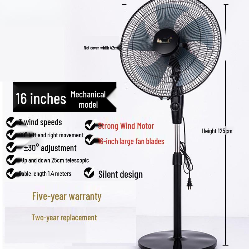 Silent Energy-Saving Oscillating Floor Fan with Remote & Timer