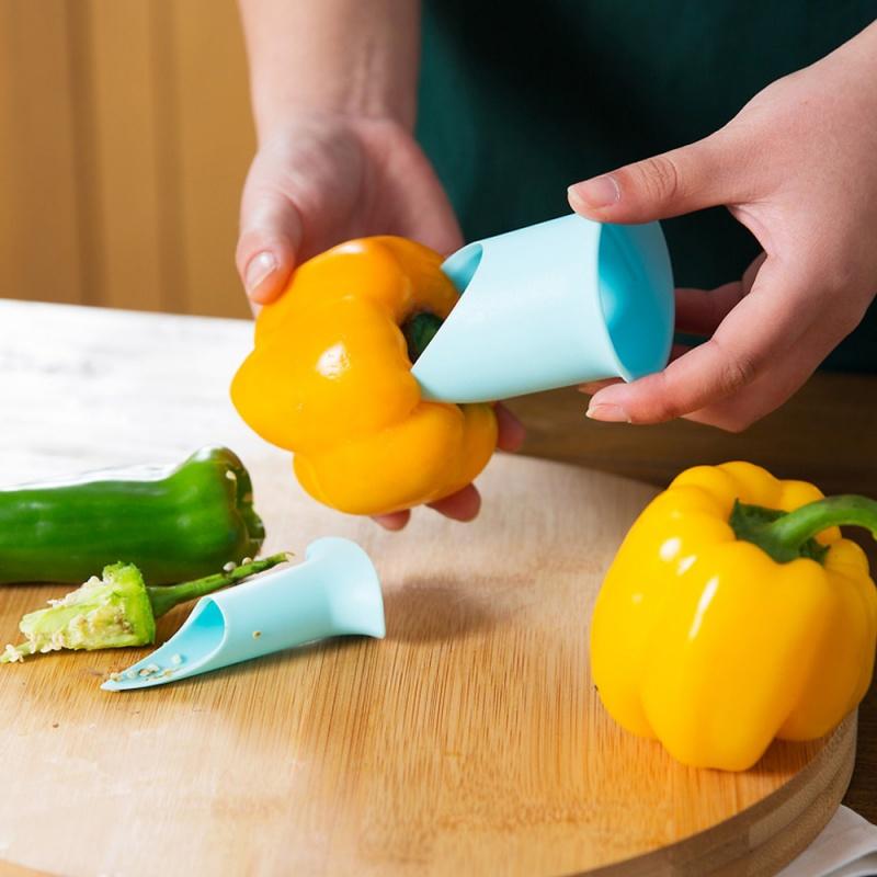 

2-piece Set of Corers for Chili Peppers Labor Saving Seed Pickers Chili Peppers Green Peppers Seed Pickers and Core Pickers синій
