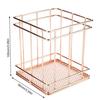 1pcs Rose Gold Hollow Metal Pen Holder Case Organizer Office Desk Stationery Decor