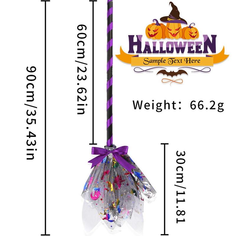 Halloween Witch Broom Dress Up Dance Party Supplies Cosplay Plastic Flying Broomstick Props For Masquerade Halloween