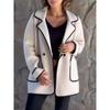 Nuovo Cappotto di Lana Double-face da Donna Autunno e Inverno con Colletto a Tailleur