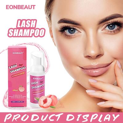 Champú para pestañas en Mousse, 60ml, extensión de pestañas postizas, pegamento, bomba de espuma de limpieza, diseño sin estimulación, accesorios de herramientas de maquillaje
