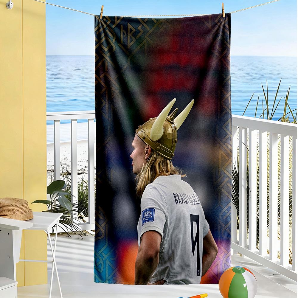 Haaland Beach Towel Super Soft Microfiber Quickdry Fabric Comfortable Lightweight Suitable for Swimming, Gym, Camping, Yoga Vacation