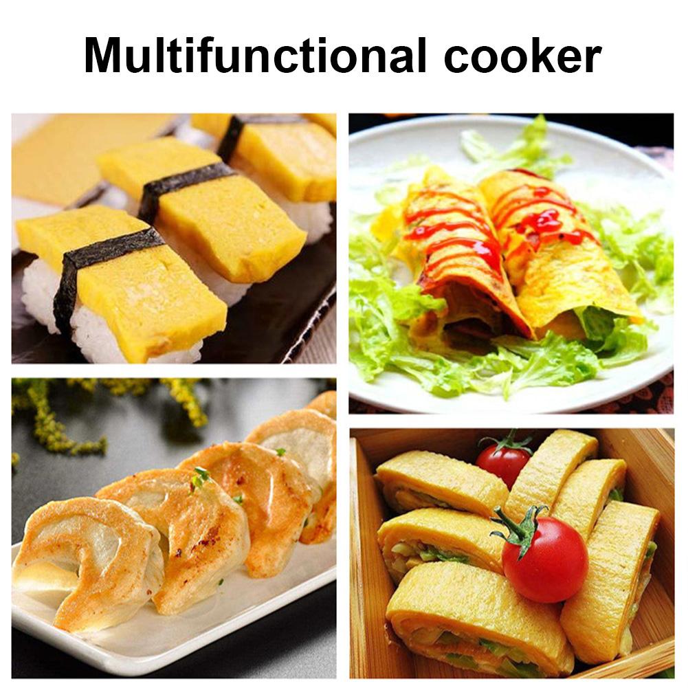Japanese Cast Iron Pan Frying Tamagoyaki Omelette Black Non Stick Pan Fry Egg Pancake Kitchen Pot Cover Gas Cooker Induction