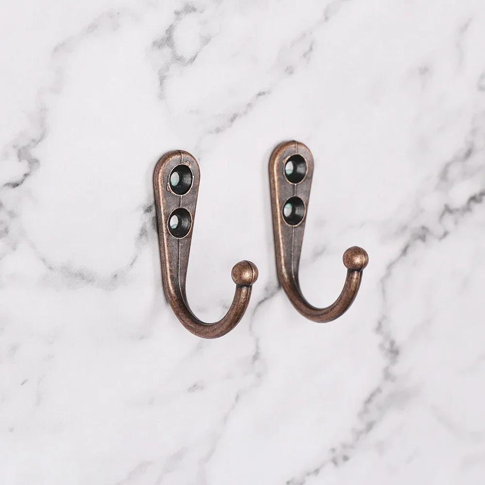 5PCS Retro Wall Hooks Classical Zinc Alloy Bronze Hooks Coat Hat Keychains Mounted Hangers Room Organizer Home Supplies