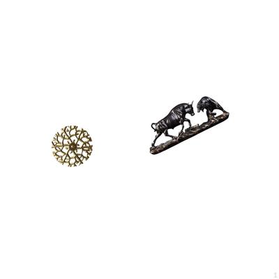 Rustic Scenic Metal Wall Art Sculpture with Wrought And Bear Figurine Modern Chinese Cattle Animal