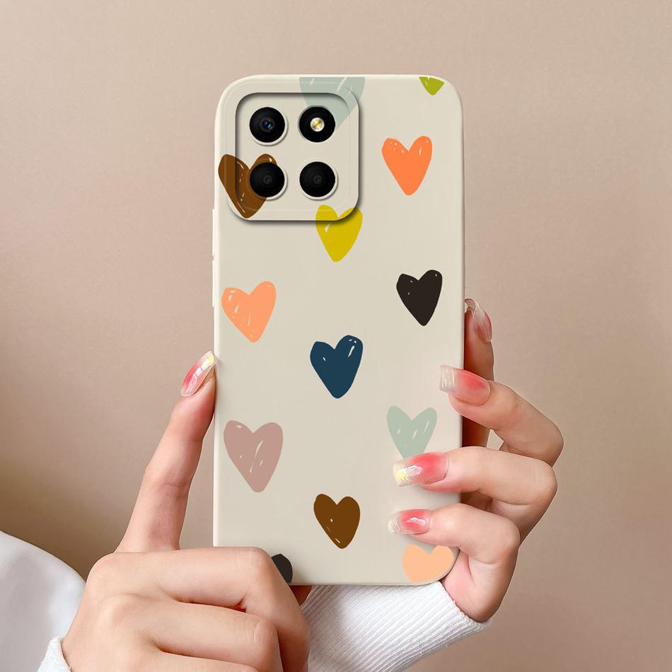 

For Huawei Honor X6 X6S X6A Plus Phone Case Butterfly Heart Liquid Silicone Camera Protection Back Cover For Honor X 6 Funda Honor X6A