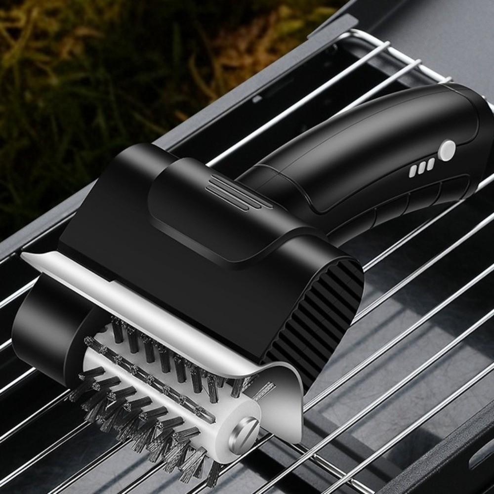 Efficient Electric Grill Brush Detachable Type-C Charging BBQ Cleaning Brush Wireless Stainless Steel Barbecue Cleaner Tools